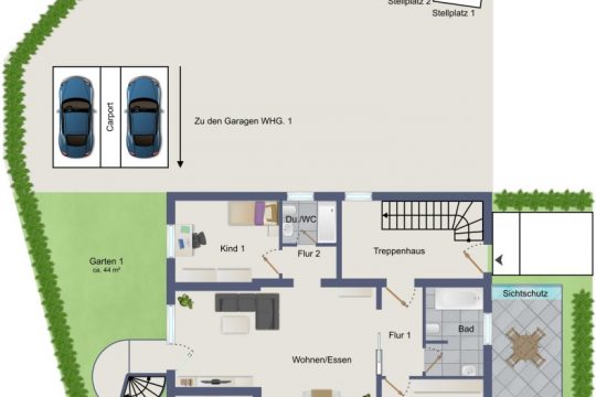 Wohnung I / Grundriss Erdgeschoss