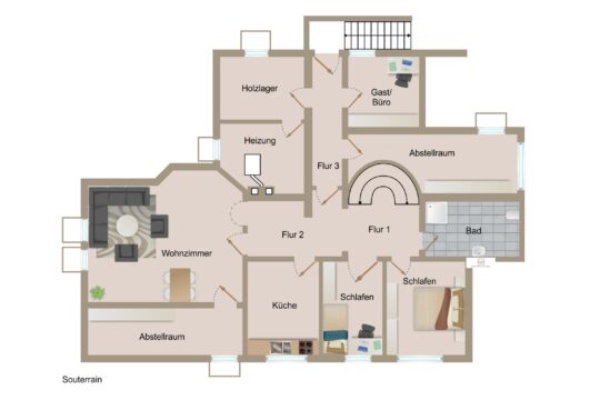 Grundriss Souterrain Wohnung